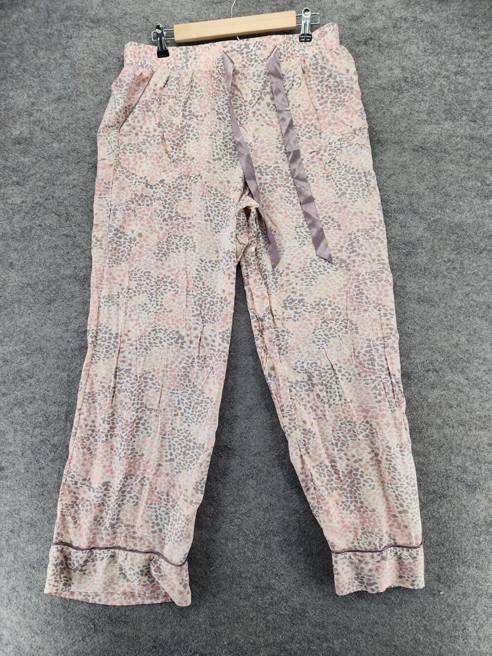 Jockey Pajama Pants Womens Large Pull On Pink Cheetah